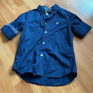 Never worn h&m label of graded goods blue/white long sleeve button up shirt 4/5Y